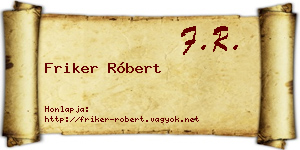 Friker Róbert névjegykártya